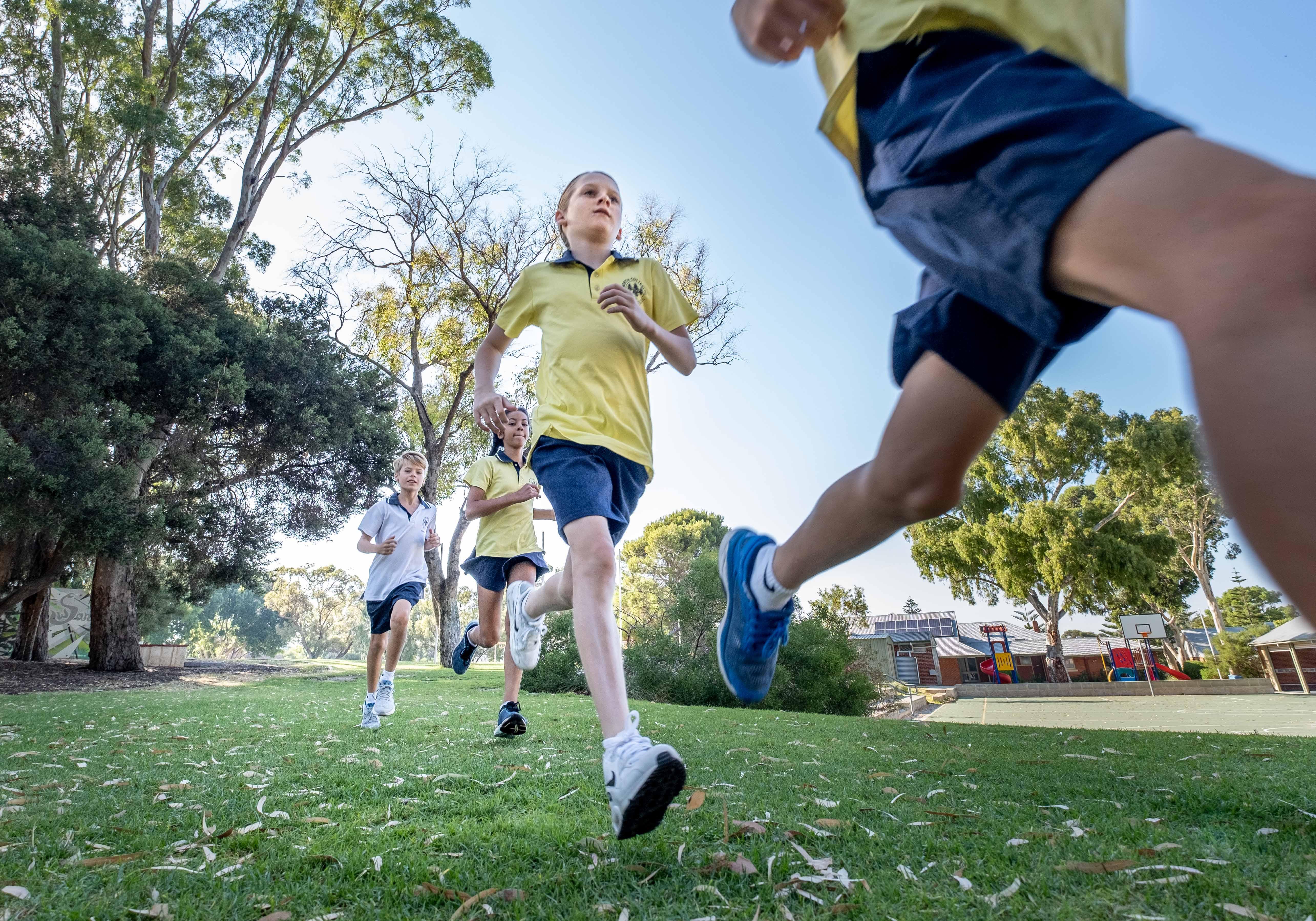 Students running